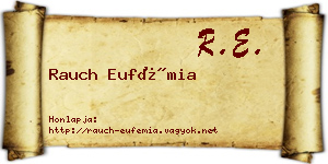 Rauch Eufémia névjegykártya